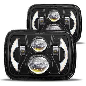5x7 LED Headlight,JHLion Anti-glare H6054 5x7 7x6 Led Headlights,180W DOT Approved 600% Brighter w/DRL Amber Turn Signal Hi/Low Sealed Beam Compatible with Jeep Cherokee XJ Wrangler YJ GMC Comanche MJ