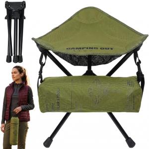 Foldable Backpack Stool,Folding Chair with Storage Pouch,Pocket Chair Can be rotated 360 ,Pocket Chairs for Adults 264 lbs,Ultralight,for Camping, Fishing, Hiking, Travel, Picnic (2026 new model)