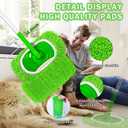 5PCS Microfiber Wet and Dry Sweeping Mop Pads, Compatible with Swiffer Sweeper, Chenille Washable Swiffer Mop Pads, Reusable Mopping Refills for Hardwood Floor(Green 5PCS)