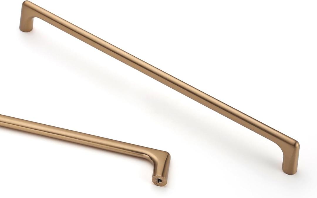 Asidrama 10 Pack 10 Inch(256mm) Champagne Bronze Cabinet Pulls Cabinet Handles Cupboard Handles Kitchen Cabinet Hardware for Cupboard Drawer Pulls (10" Hole Center)