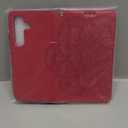 Wallet Case for Galaxy S24, [RFID Blocking] 3 Card Holder Stand with Credit Card Slot PU Leather Magnetic Protective Flip Cover for Galaxy S24 (Red)