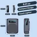 Bluetooth Voice Amplifier with Wireless Magnetic Lapel Microphone, Teacher Microphone for Classroom, Portable Voice Amplifier for Elderly, Speech, Yoga (Black)