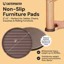 CasterMaster Chair Leg Floor Protectors & Furniture Sliders - 2 Inch, Round Brown, 4 pcs Non Slip Furniture Pads for Hardwood Floors, Noise Reduction Rubber Grippers, Couch Stoppers, Feet Coasters