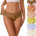 INNERSY Women's Seamless Underwear No Show Invisible Hipster Panties Full Coverage Briefs 6-Pack (Large, Vivid Shades)