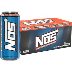 NOS Original: High Performance Energy Drink. 16 Fl oz (Pack of 15)