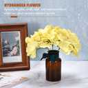 MECCANIXITY Silk Artificial Hydrangea Flowers, Yellow Artificial Flowers Heads with Stems, Full Hydrangea Flowers for Wedding Centerpieces, Party Decoration 30 Set