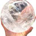 Natural Clear Quartz Crystal Ball,White Crystal Sphere Healing Crystal Ball with Stand Home Decor Prosperous Love Invite Wealth + Pedestal (900g)
