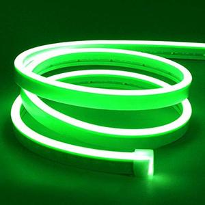Lamomo LED Neon Lights, 16.4ft Green LED Strip Light, 12V 0.39In/Cut Silicone Waterproof Neon Rope Light, DIY Neon Sign for Bedroom Indoor Outdoor Decoration (Power Adapter not Included）