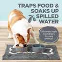 Soggy Doggy Slopmat Dog Food Mat Absorbent Microfiber Chenille Pet Feeding Mat for Food & Water Bowls, Muddy Paws Small Doormat, Non-Slip, Machine Washable Rug Gray/Light Gray Bone, 18 x 24