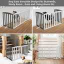 Freestanding Dog Gate Indoor,Doggie Gate Foldable Pet Gates for Doorways, Stairs or Hallways, Wooden Grey Pet Gate for the House, Pet Fence with Support Feet Included,24 "Height-3 Panels
