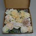 Floweroyal Artificial Flowers Combo White Flowers Mix Silk Flowers Dahlia Roses with Stems for DIY Wedding Bridal Bouquets, Baby Shower, Floral Arrangement, Table Centerpieces, Home Decorations.