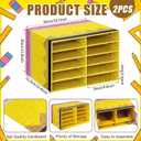 Colingmill 2 Pcs Pencil Classroom Paper Storage Organizer Construction Paper Storage Desktop Mailbox File Sorter Literature Cardboard Organizer for Home Office School, 19.7 x 12.4 x 11.8 Inch