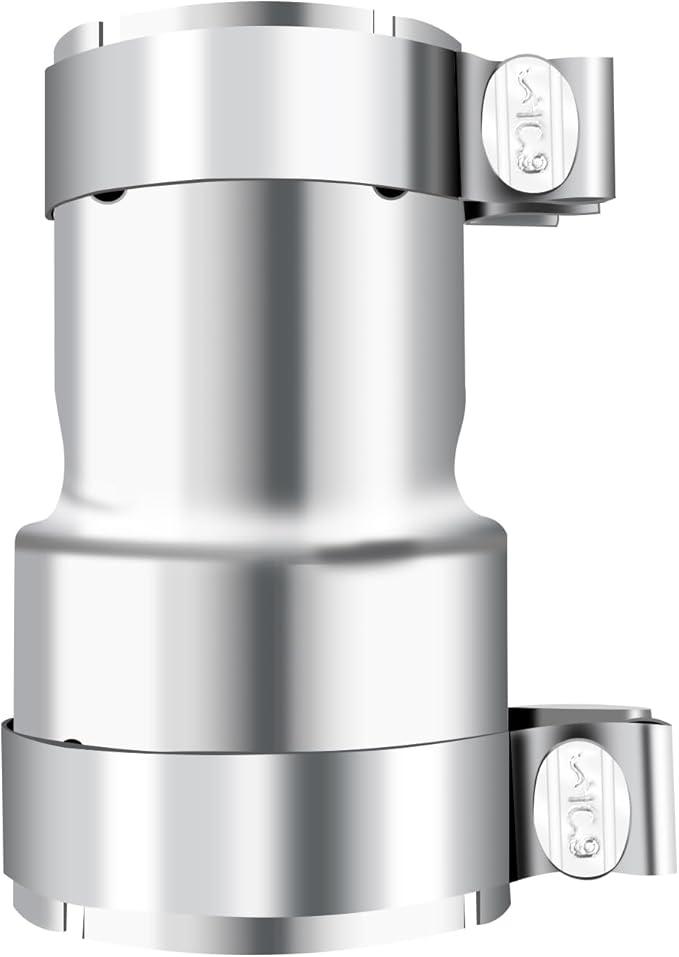 MorningRo 2 Pcs 2.5 to 3 Inch Exhaust Adapter Reducer Kit with Clamps, Stainless Steel, ID 2.5" to Od 3" Universal Exhaust Pipe Connector for Car, Truck, Suv