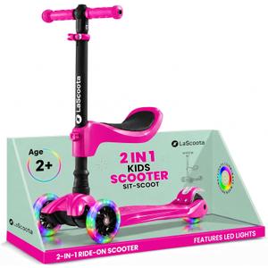 LaScoota 2-in-1 Kids Kick Scooter for Boys & Girls with Seat