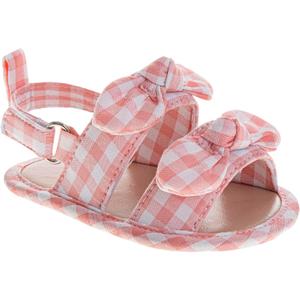 Josmo Baby Girl Sandals Soft Sole Spring Summer Dress Floral, Butterfly & Bow Sandals Size 2-4 Infant (Light Pink)
