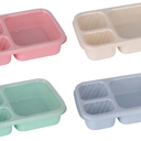 Bento Box Adult Lunch Box 4 Pack Lunch Containers 3-Compartment Reusable Food Storage Snack Containers Dishwasher Safe Stackable for Work & Travel