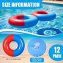 Simgoing 12 Pack Spider Web Pool Floats for Kids 24 Inch Inflatable Swimming Rings Bulk Red Blue Pool Tubes for Boys and Girls Summer Beach Toys Spider Theme Birthday Party Favors