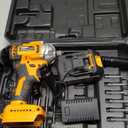Brushless Impact Wrench 3-in-1 500N.m(369Ft-lbs) Torque Wrench 1/2 Drive with 2.0Ah Battery, 8 Drill Bits, 6 Screwdriver Bits, 4 Sockets, Cordless Impact Gun for automotive Repair and DIY