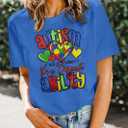 Autism Awareness Shirt Women Autism Shirts Autism Support Tops in April Blue Autism Mom Clothes Special Education Tees (Blue, S)