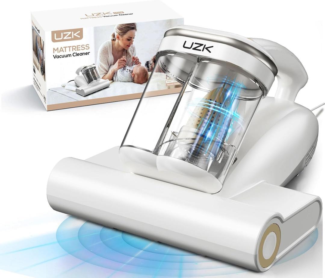 Bed Vacuum Cleaner Mattress Vacuum Cleaner,16Kpa Powerful Handheld Vacuums with UV-C Light & Double Dust Cup & High Heating & Ultrasonic & Anion for Bed Sofa