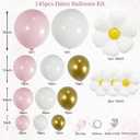 145PCS Pink White Gold Balloon Arch Garland Kit with Daisy Balloons for Winter Onederland Party Backdrop, Christmas Baby Shower, Girl Birthday Decoration, Baptism Arch, Bridal Shower