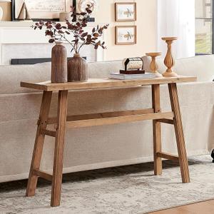 Farmhouse Solid Wood Console Table, 43.3" Wooden Entryway Table, Rustic Narrow Sofa Tables Behind Couch for Entrance, Hallway, Foyer, Living Room