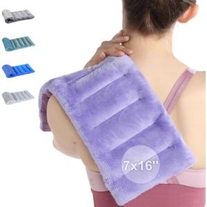 SuzziPad Microwave Heating Pad for Discomfort Reducing, 7x16 Microwavable Heated Pads, Muscle Ache, Soothing Fatigue for Neck and Shoulder, Bean Bag Moist Heat Pack, Warm Compress, 1.74lb, Purple