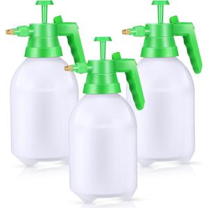 Nuogo 3 Pcs Handheld Pump Sprayer, Manual Garden Sprayer Pressure Sprayer Pump Spray Bottle with Adjustable Brass Nozzle for Lawn Plants Weeds Spraying Watering (0.5 Gallon/ 2 L, Green)