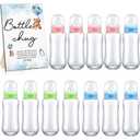 Roowest Bottle Chug Baby Shower Game Favors 12 Pcs Baby Shower Bottles Favor with 1 Wooden Sign for Gender Reveal Party Supplies Gifts (Bear)
