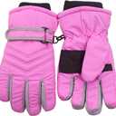Kids Waterproof Winter Gloves Toddler Snow gloves Ski Gloves For Little Boys Girls (3-5Years, Light Pink)