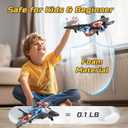 Foam RC Airplane Drone for Kids, Remote Control Helicopter, Toy Plane Fighter Jet with LED Light, Auto Hover, 360Flip, 2 Batteries (16 Mins Flight), Easy to Fly for Beginners