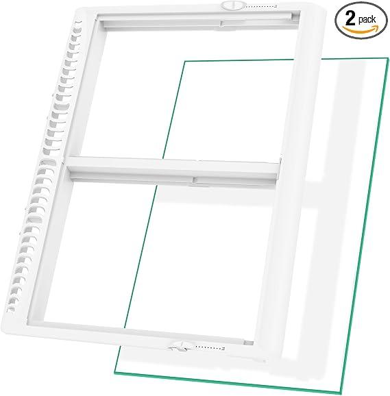 UPGRADED 240364787 Refrigerator Crisper Drawer Cover with 240350608 Crisper Glass Replacement Compatible with Frigidaire kenmore Refrigerator Drawer Replacement, Fridge Crisper Pan Drawer Cover