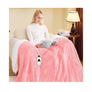 greenoak Heated Blanket Electric Full 72"X84", Heating Blanket with 10 Heat Levels 1/2/4/6/8 Hours Auto-Off, Soft Flannel Sherpa Warm Heater Christmas Blanket,Light Pink