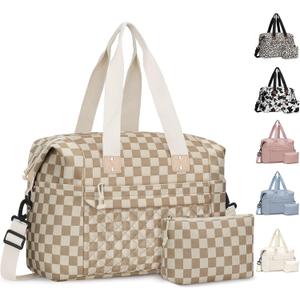 Pritent Travel Duffle Bag, Waterproof Weekender Overnight Hospital Bags for Women Men with Toiletry Bag Lightweight Carry on Personal Item Duffle Gym Bag for Travel, Airplanes, Sports