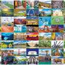 BenBen 1000 Piece Puzzle for Adults, Iconic America, 56 USA Landmarks, Travel Landscape Puzzle Including National Parks, Jigsaw Puzzles with Letters on Back