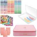 Twivah 27 Pcs Diamond Art Storage with Bag, 2-in-1 Diamond Art Trays Container with Lids, Diamond Painting Accessories with Color Sticks, Diamond Art Kits for Adults & Kids Christmas, Birthday (Pink)