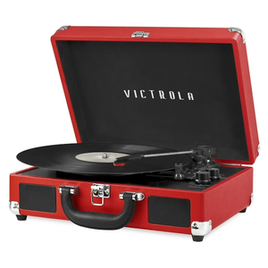 Victrola Journey Bluetooth Portable Suitcase Record Player with Built-in Speakers, 3 Speed Vinyl Record Player, RCA Out, Headphone Jack 