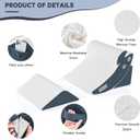 Yojoker 4PCS Orthopedic Bed Wedge Pillow Set for Sleeping, Post Surgery Foam Pillow for Body, Back and Leg Pain Relief, Triangle Adjustable Support Pillow - Acid Reflux Sleeping Pillows Navy