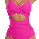 Eomenie Women's One Piece Swimsuits Tummy Control Cutout High Waisted Bathing Suit Wrap Tie Back 1 Piece Swimsuit XL