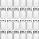 novelinks 16 oz Clear Plastic Jars with Lids, Refillable 16oz Mason Jars with Lids & Storage Containers for Kitchen & Household Use (24 Pack,Silver)