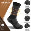 Time May Tell Mens Merino Wool Hiking Cushion Socks Thermal Warm Crew Winter Boot Socks Pack (2/4 Pair,6-13 Size) (Gray)
