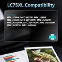 LC75XL Ink Cartridges 5 Pack Replacement for Brother LC75 LC71 Work with MFC-J6510DW MFC-J6910DW MFC-J825DW MFC-J835DW MFC-J430W MFC-J435W MFC-J5910DW MFC-J625DW Printer (2BK/C/M/Y)