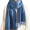 FURTALK Shawl Wraps for Women Evening Dresses Blanket Scarves Fashion Scarf Wedding Bridesmaid Gifts (One Size, Cobalt Bluedenim Blu)