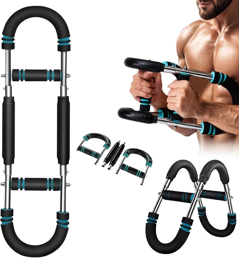 Twister Arm Trainer, 60-110 Lb Adjustable Chest Workout Equipment, Twister Arm Exerciser Shoulder Muscle Training Portable Removable Design for Home Fitness (Blue)