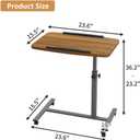 LINGMI Laptop Table Mobile Adjustable Height Portable Desk Notebook Swivel PC Computer Rolling Desk with Wheels, Laptop Stand for Couch Bedside Hospital Bed Table