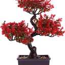 Cabilock Artificial Bonsai Tree Decor, Small Fake Plants Indoor for Home Office Desk, Faux Potted Plant Zen Japanese Trees for Men Living Room Shelf Decorations