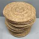 Colingmill 40 Pcs Round Rattan Placemats Bulk, 13 Inch Woven Placemats Natural Straw Hand Woven Farmhouse Boho Round Table Mats for Wedding Bridal Shower Home Dining Dinner Party Decoration, About 13 Inches in Diameter