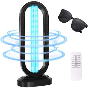 UV Light Sanitizer,UVC Home Disinfection Device 4-Speed Timing and Remote Control,UVO Light for Dust Mites,UV Lamp for Whole Room