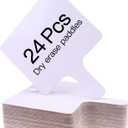 24 Pieces Dry Erase Answer Paddles Handheld Double Sided Paddles Mini White Boards Small White Board Dry Erase Signs Auction WhiteBoard for Students Teachers Classroom Voting Bridal Shower Games