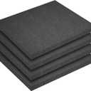 Polyurethane Foam Inserts, 4 PCS 16 x 12 x 0.5 Inch Black Cuttable Packing Foam Sheets for Tool Box, Camera, Crafts and Storage